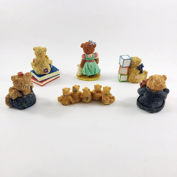 Vintage YOUNG'S Resin Bear Figurines - Rustic Baby Bears Nursery Collection - Picture 8 of 14
